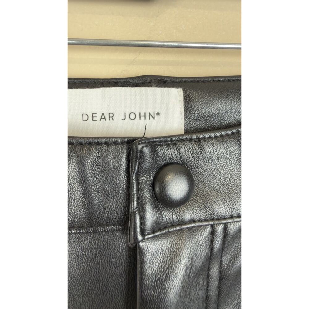 Dear John Jeanne Cropped Flare Mid Rise Vegan Leather Pants Women’s Size 29 - Picture 11 of 14